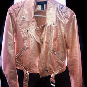 Faux Leather Rose Gold Jacket